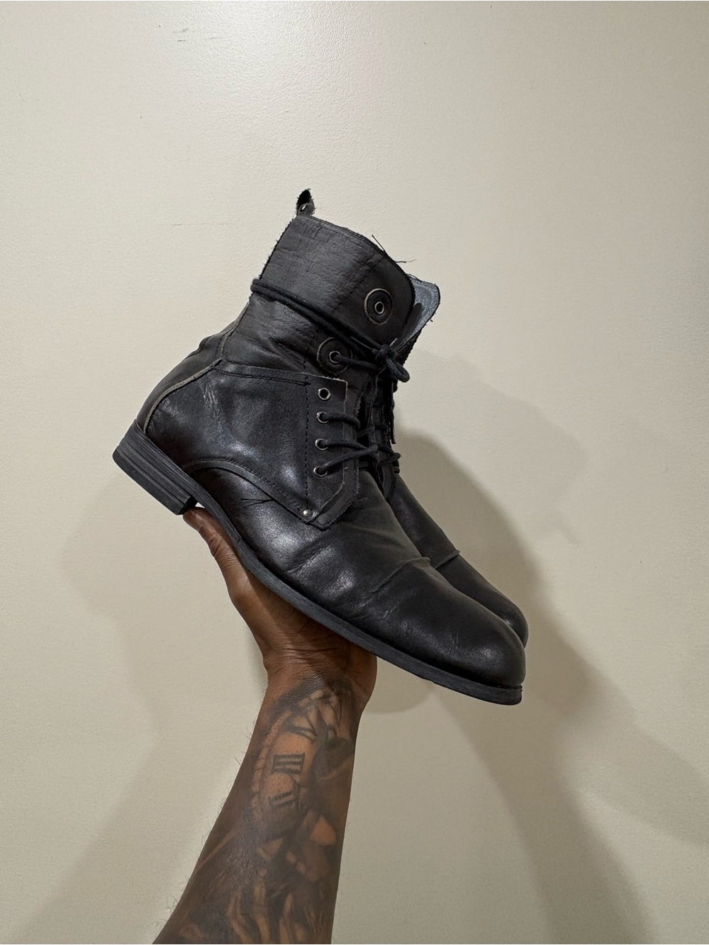 Classic Steve Madden Leather Military Boots